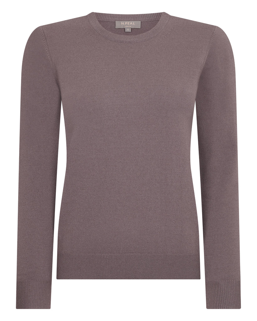 Women's Round Neck Cashmere Jumper Grape Purple