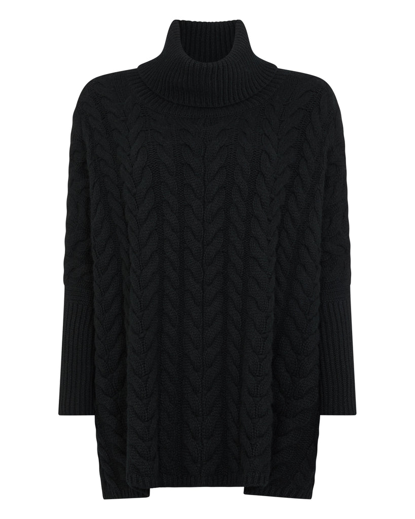 Cable knit hotsell jumper black