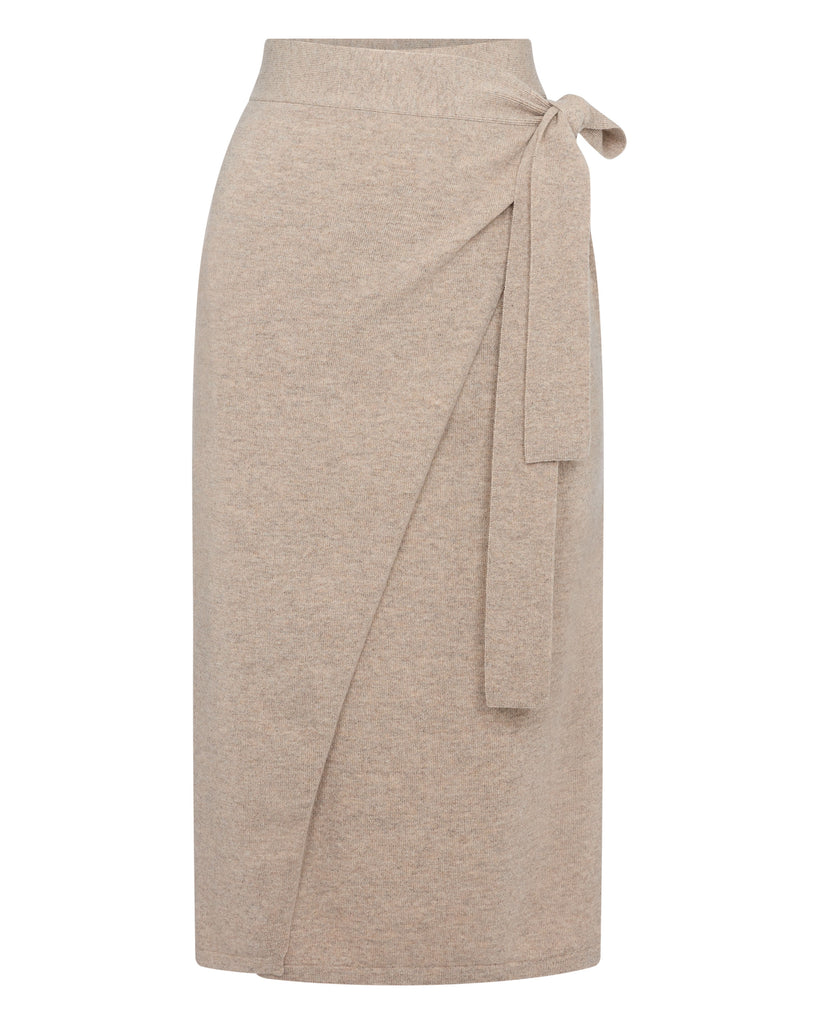 The Peony Lim Wrap Skirt Oatmeal Brown | N.Peal