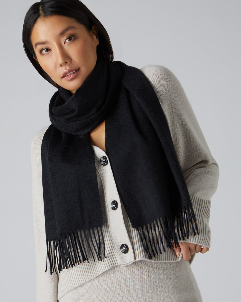 Black cashmere wrap clearance scarf