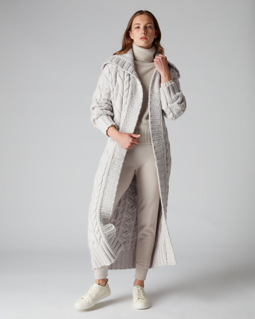 Light gray outlet cashmere cardigan