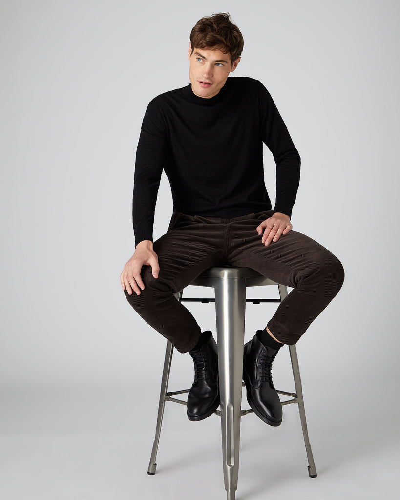 Mens black outlet silk turtleneck