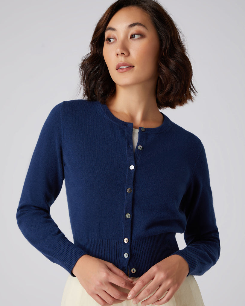 Long navy blue cardigan womens sale