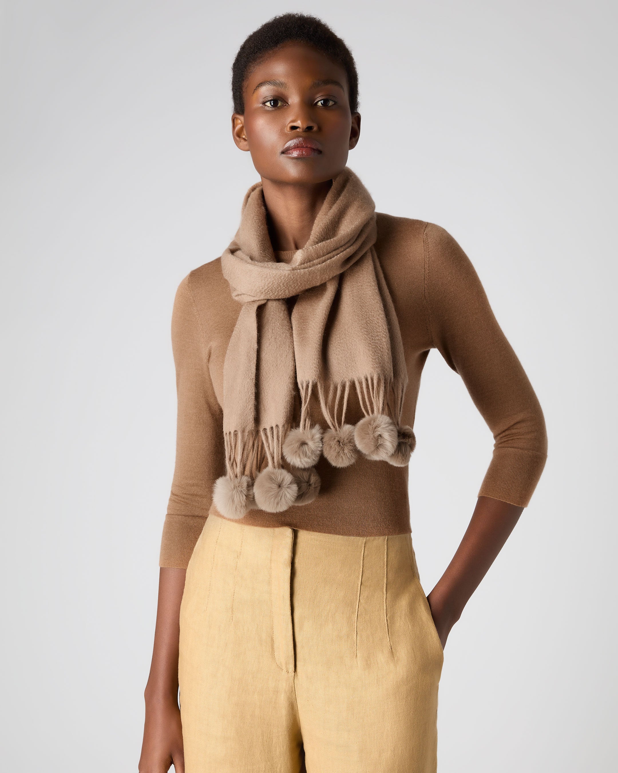 Camel cashmere scarf womens best sale