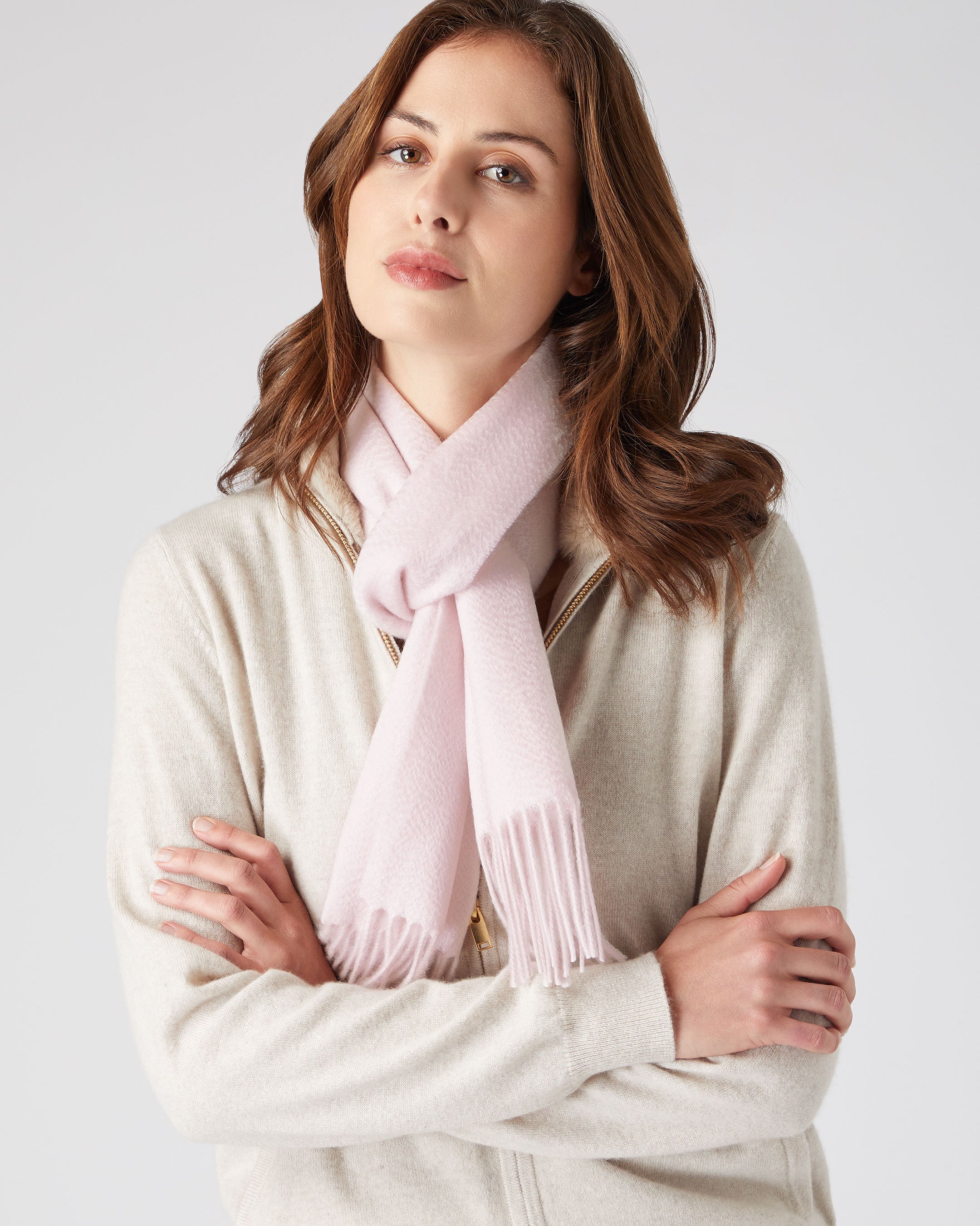 Light pink shop cashmere scarf