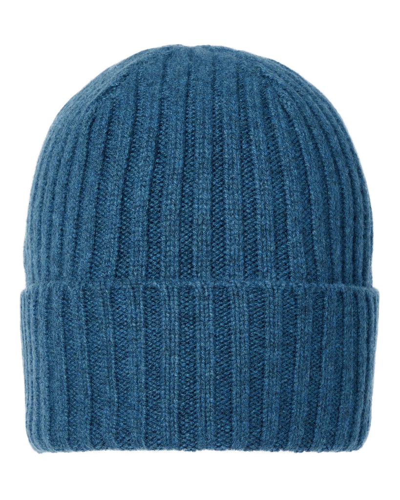 Unisex Chunky Ribbed Cashmere Hat Lagoon Blue | N.Peal