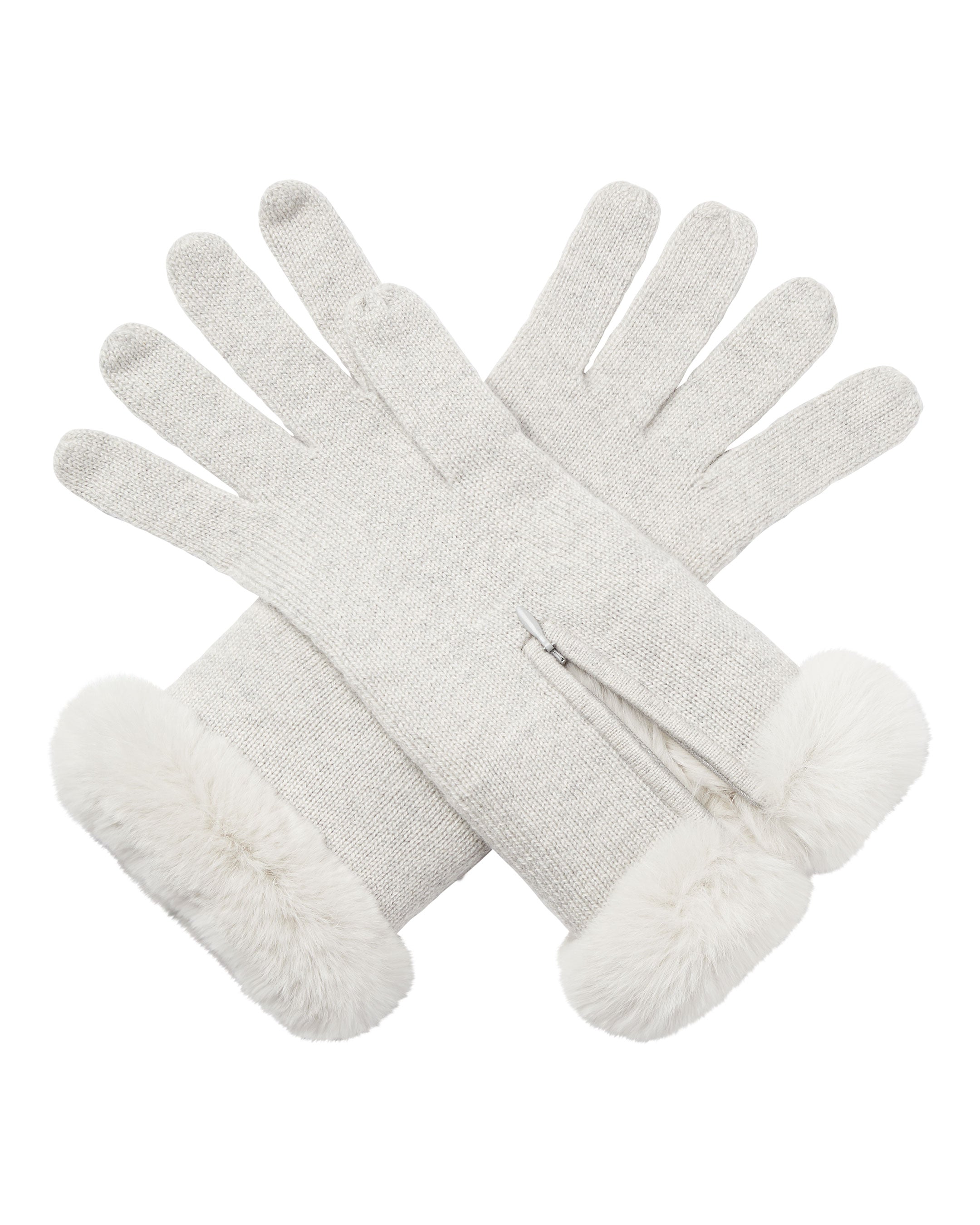 N.Peal ribbed gloves - Grey