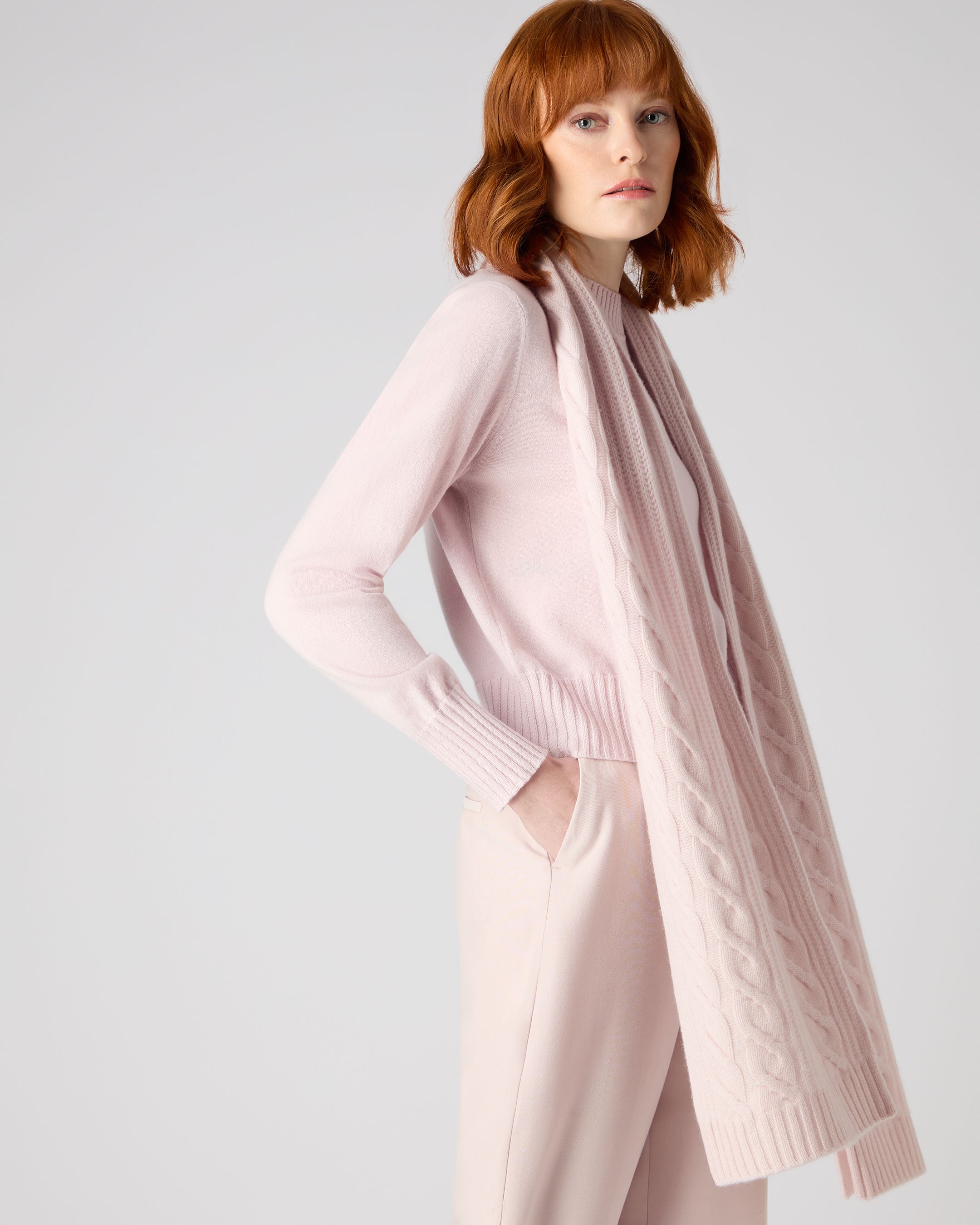 Pale pink cashmere clearance wrap