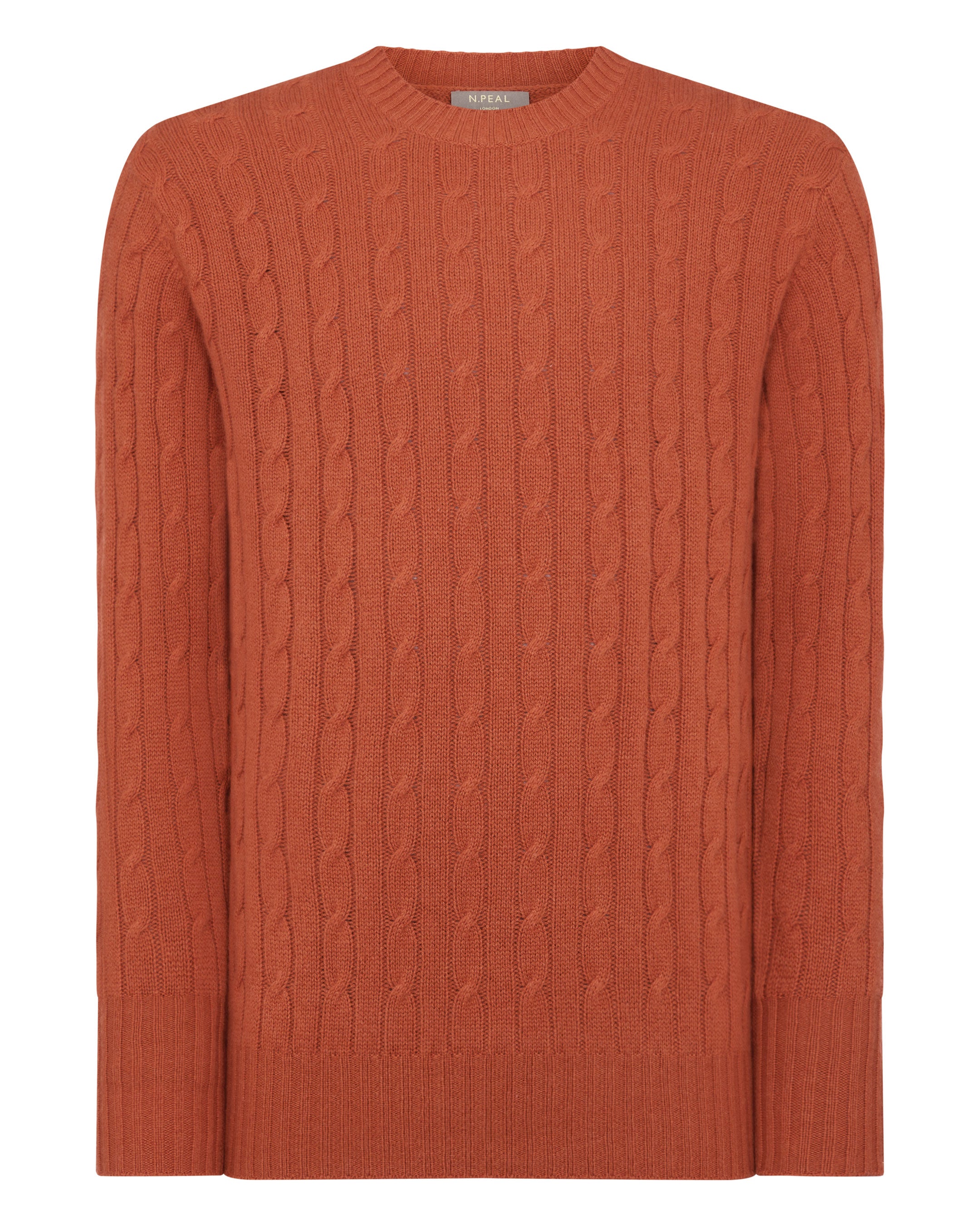 Burnt orange cable top knit sweater