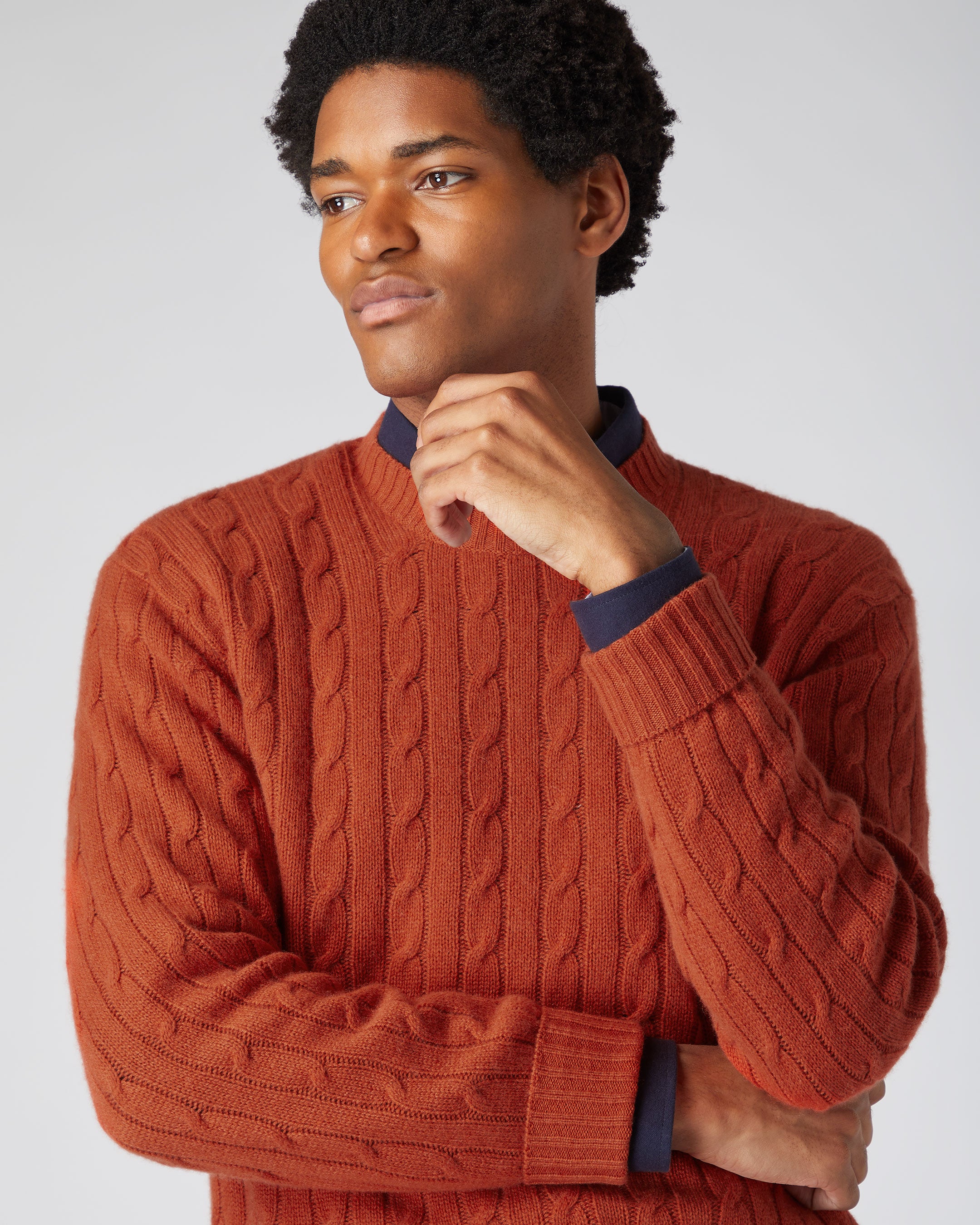 Cable knit sales jumper men