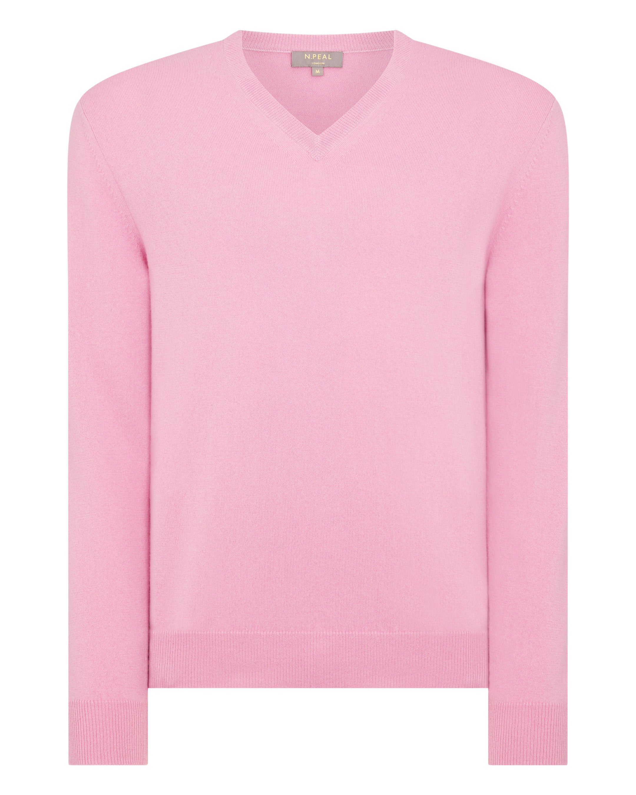 Men's pink 2025 v neck sweater