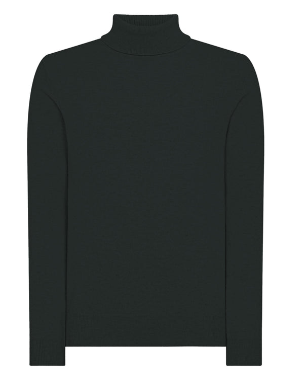 N.Peal Men's The Trafalgar Polo Neck Cashmere Jumper Dark Green