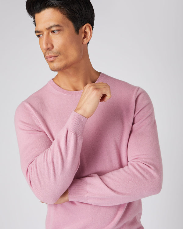 N.Peal The Oxford Round Neck Cashmere Jumper Burano Pink