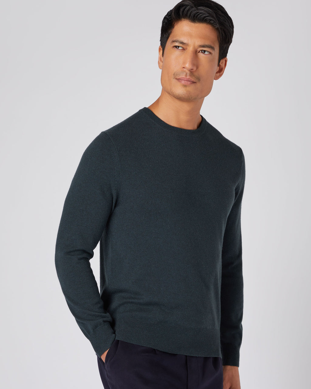 Men's Turtle Neck Cashmere Jumper Grigio Blue