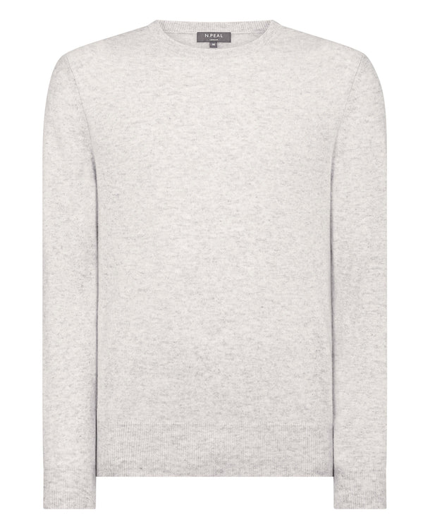 N.Peal The Oxford Round Neck Cashmere Jumper Pebble Grey