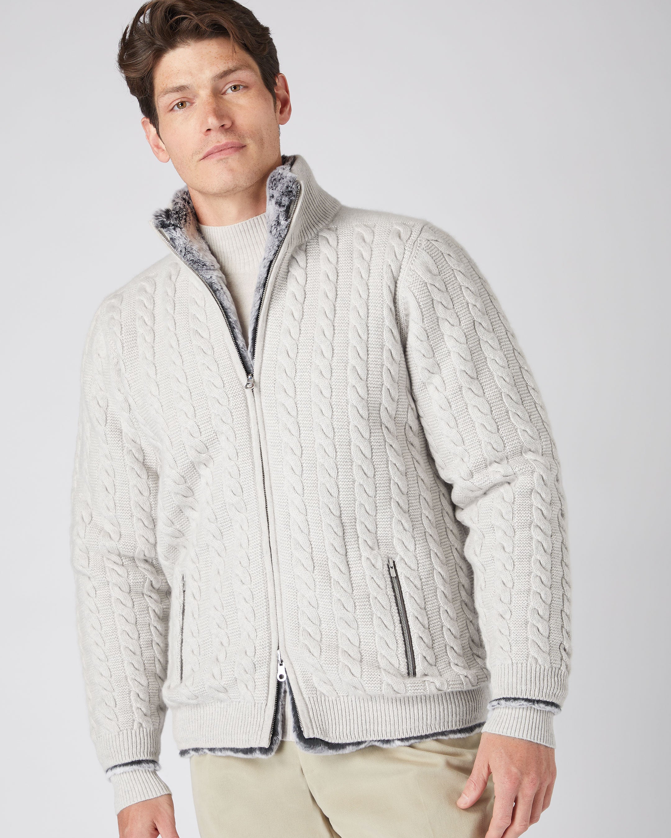 Furry hotsell cardigan jacket