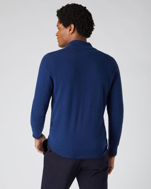 Men's The Carnaby Half Zip Cashmere Jumper French Blue | N.Peal