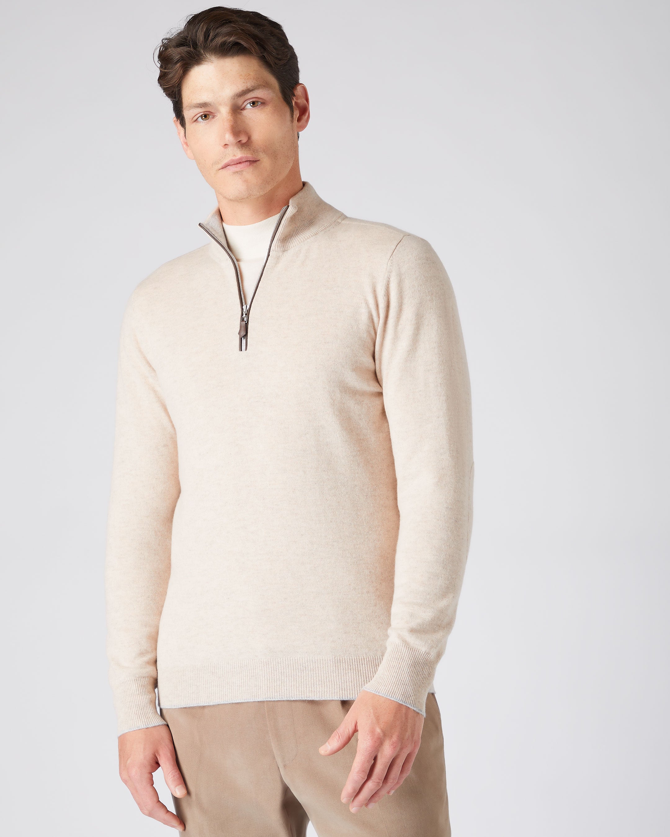 Mens half zip cashmere on sale jumper