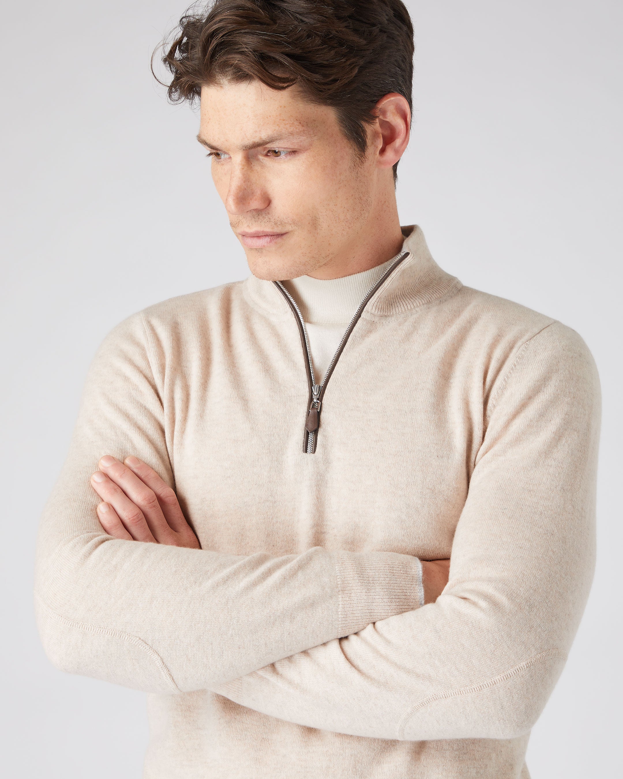 Men's quarter zip cashmere on sale sweater