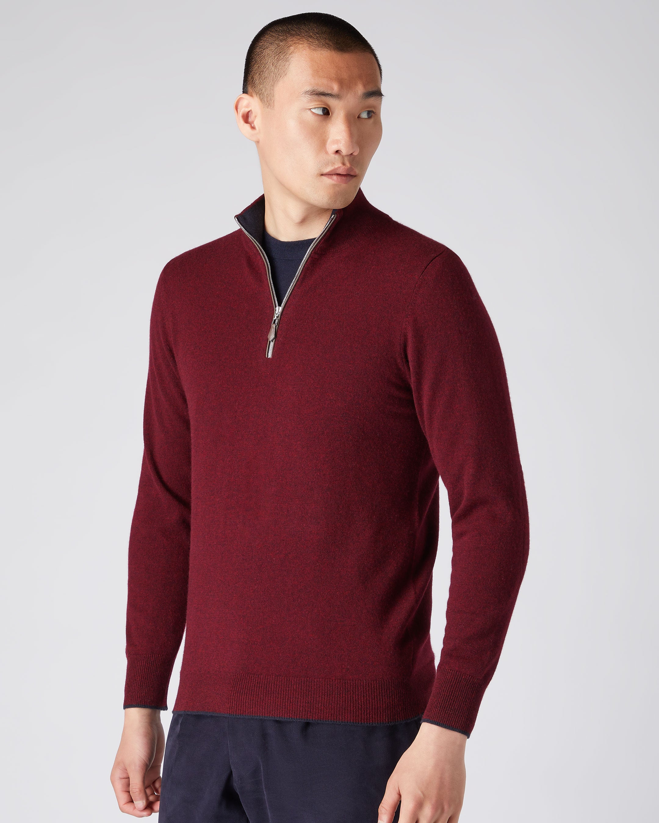 Mens red store quarter zip sweater