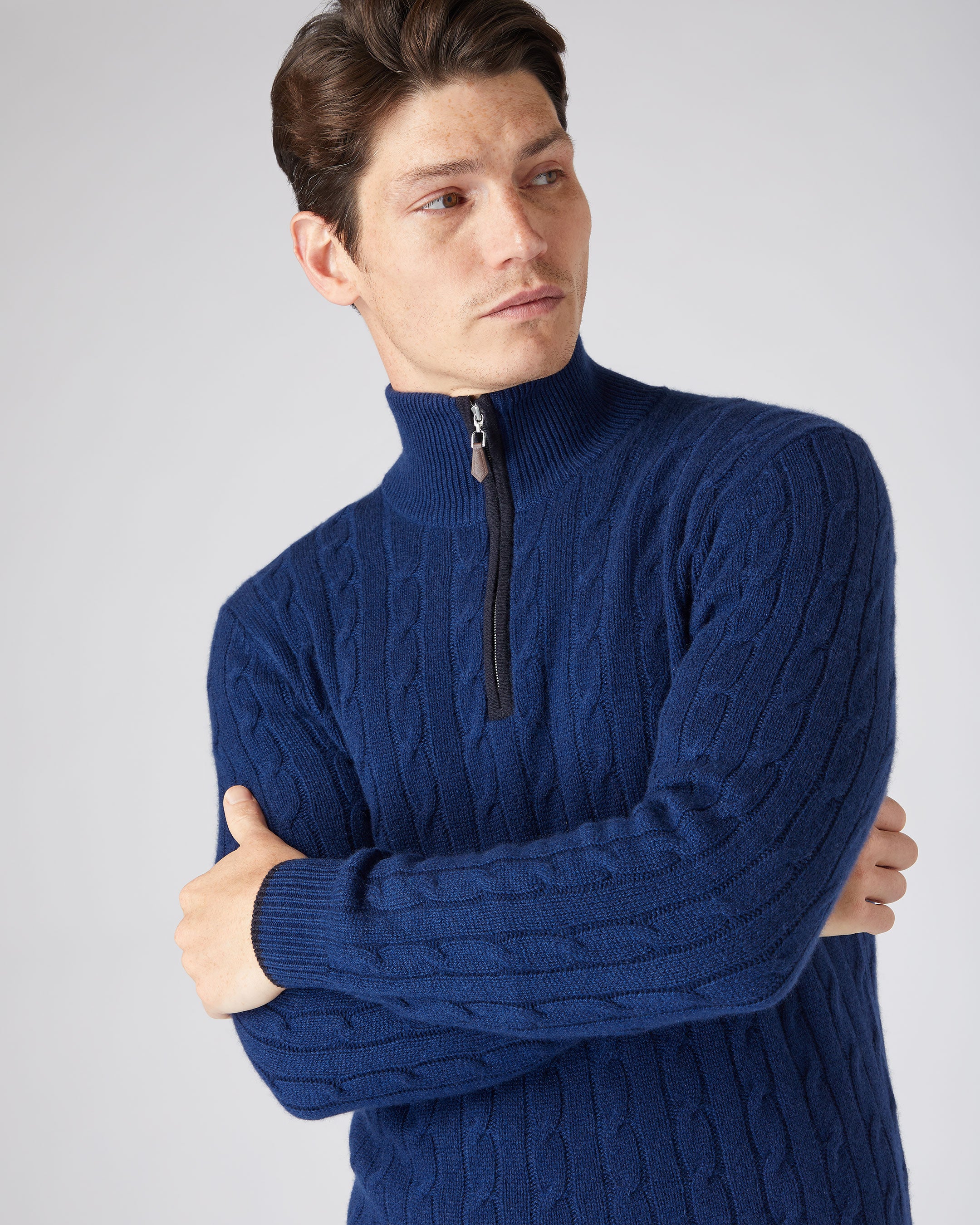 Mens half zip online navy jumper