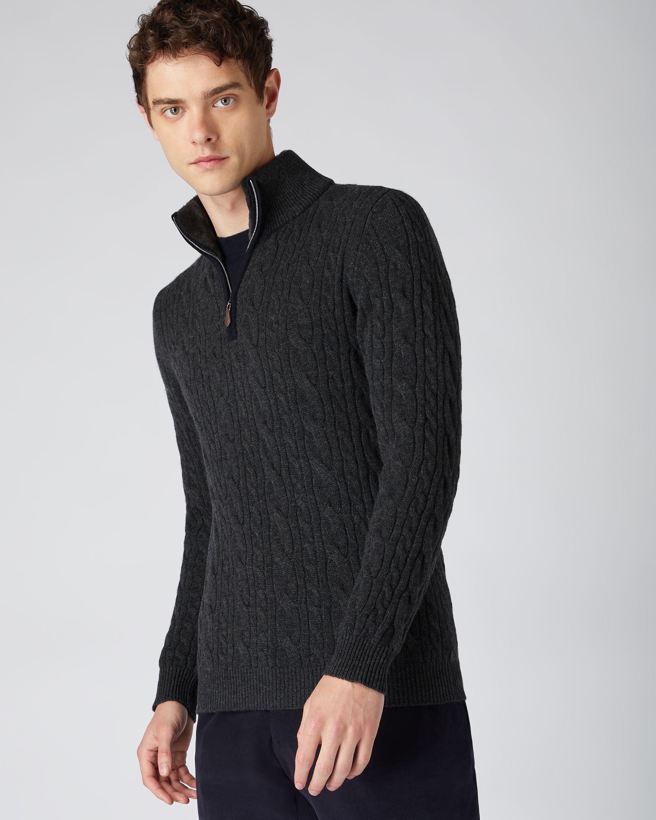 Black half 2024 zip mens jumper