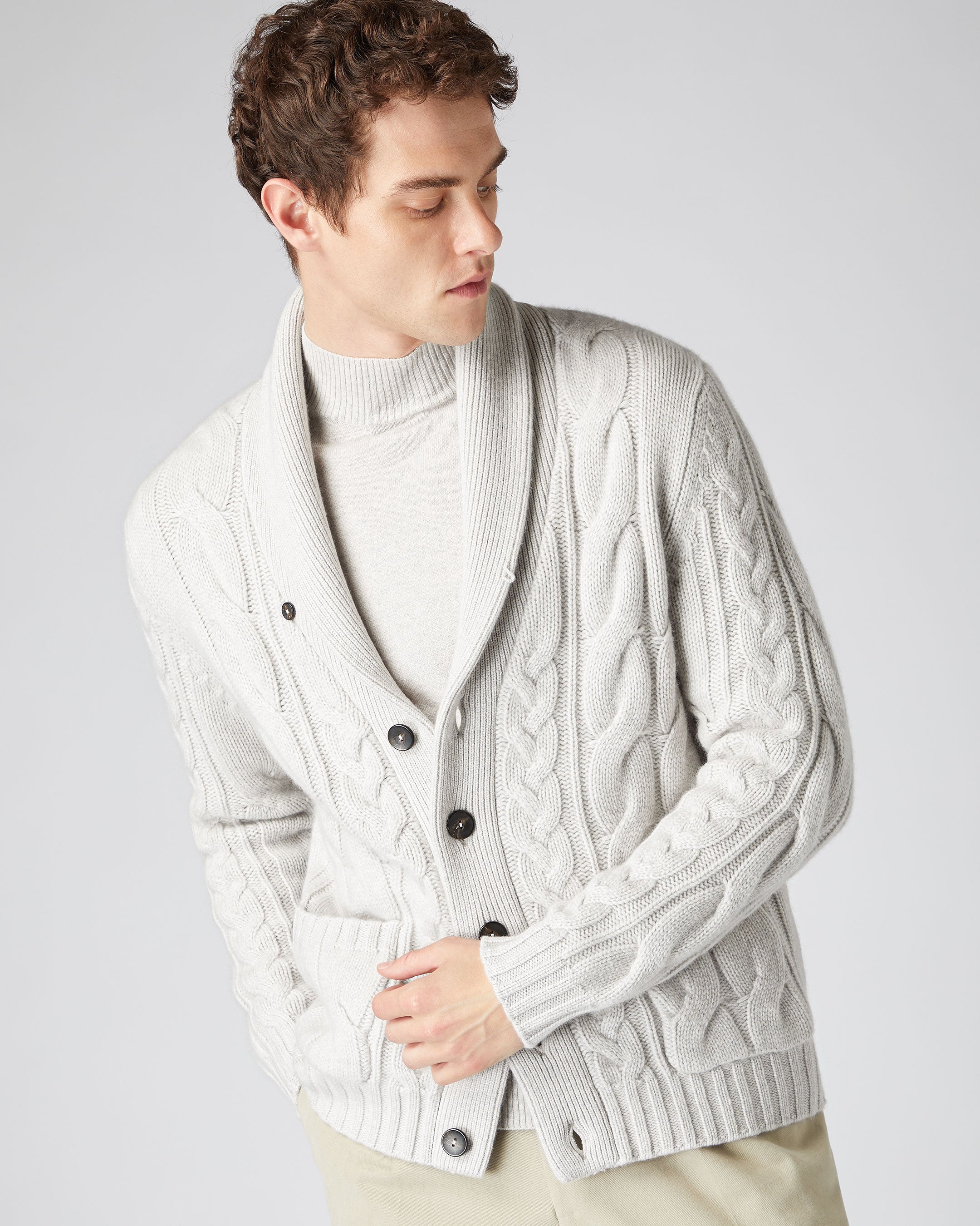 Chunky hotsell cashmere cardigan