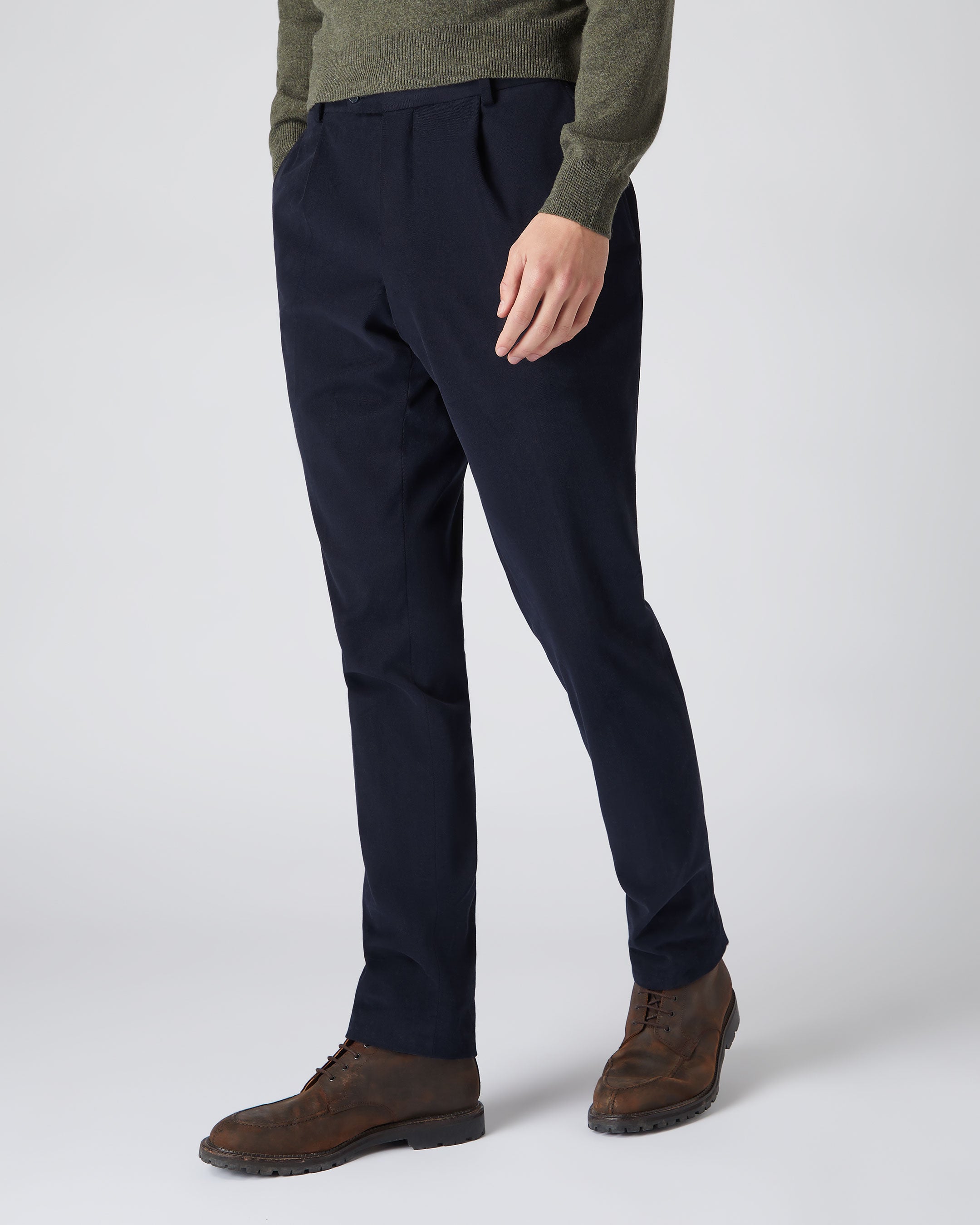 Brunello Cucinelli - Navy Chalk-Striped Wool Drawstring Suit Trousers - Men  - Navy Brunello Cucinelli