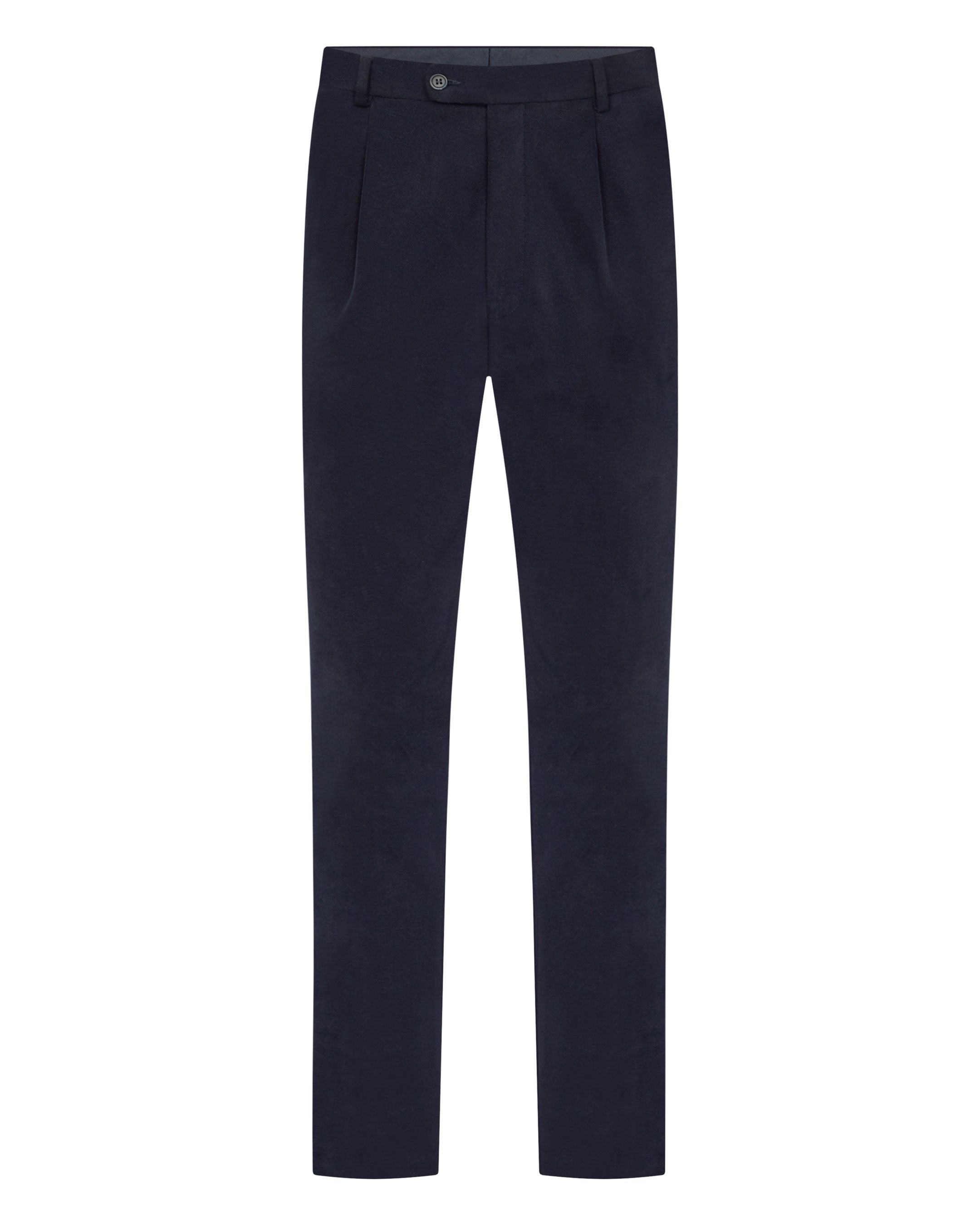 Buy Men's Cotton Mercerised Solid Navy Trousers | Cotstyle