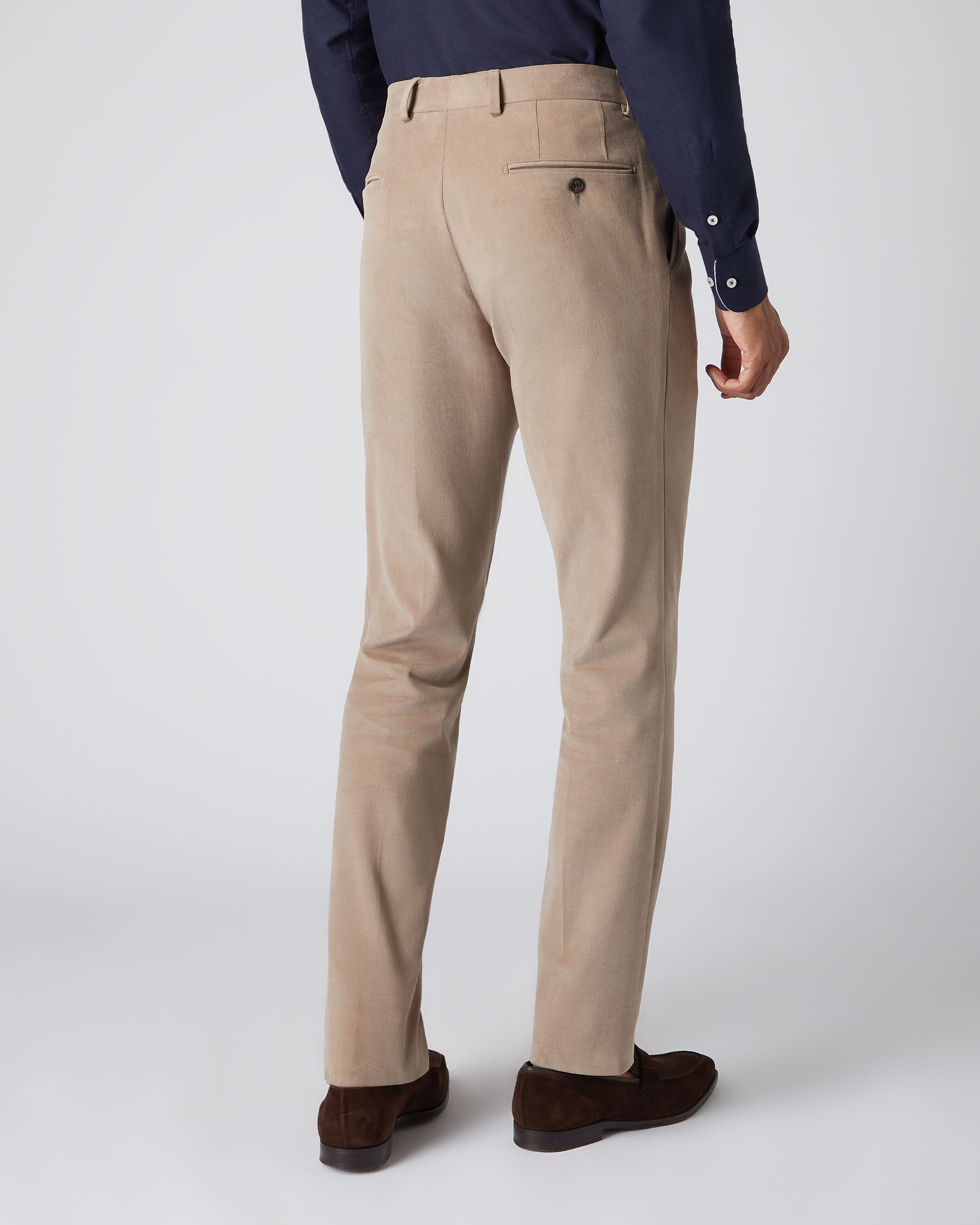 Men's Taupe Tailored Italian Flannel Suit Trousers - 1913 Collection |  Hawes & Curtis