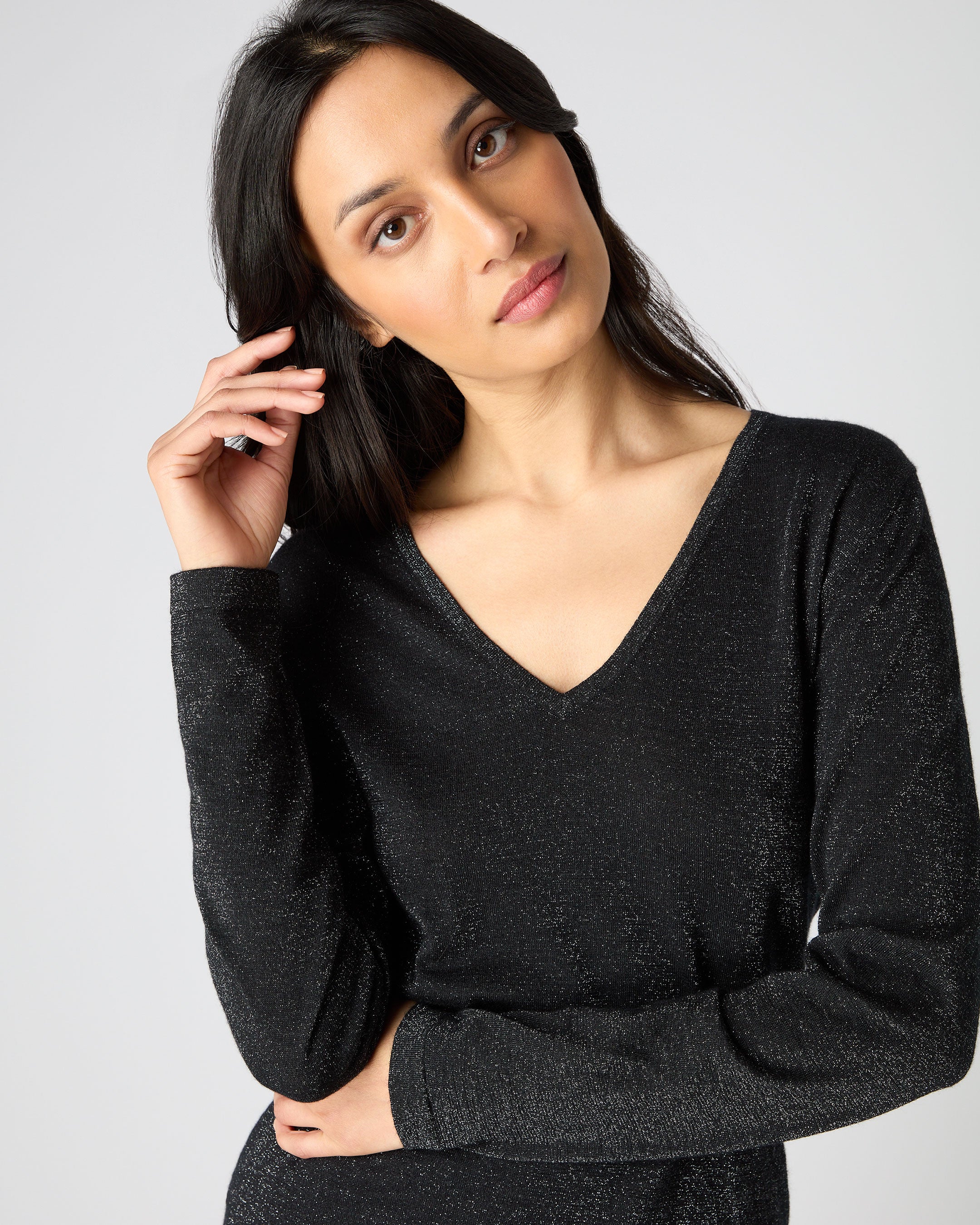 V neck sparkly jumper sale