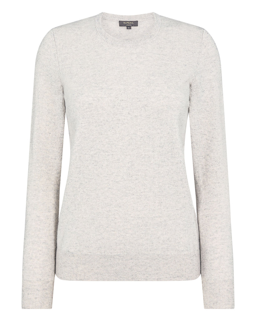 Women's Round Neck Cashmere Jumper Pebble Grey | N.Peal