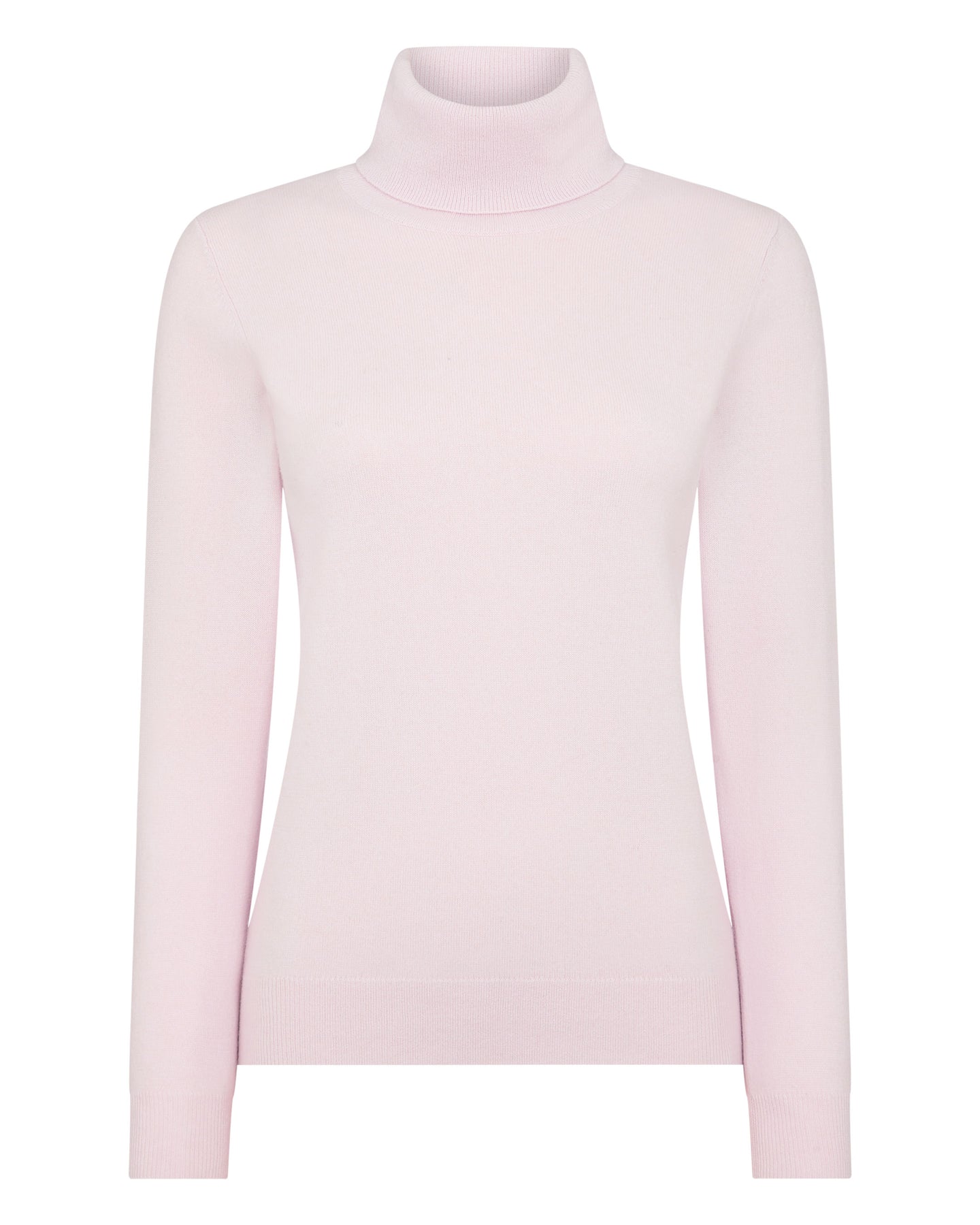 Womens Polo Neck Cashmere Jumper Quartz Pink Npeal 1815