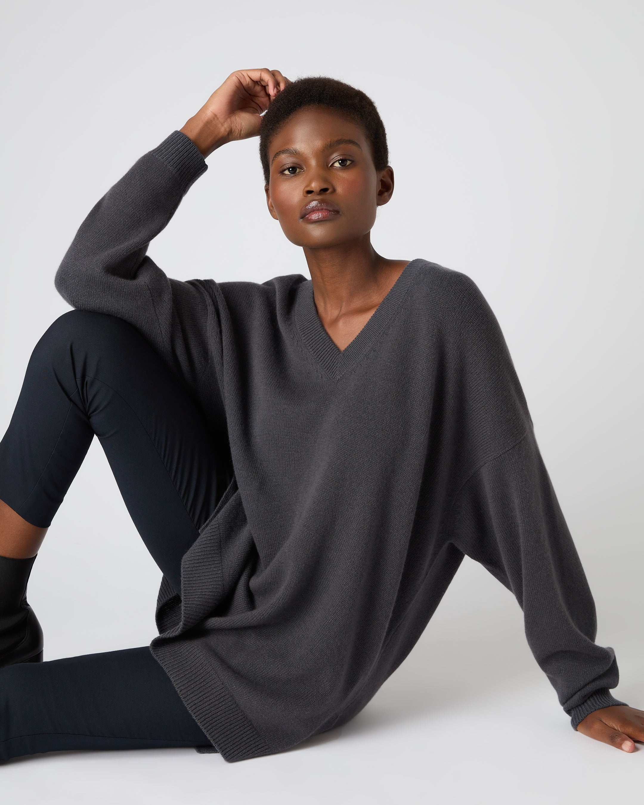 Women's oversized store v neck sweater