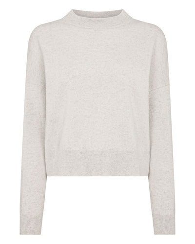 N.Peal Women's Relaxed Round Neck Cashmere Jumper Pebble Grey