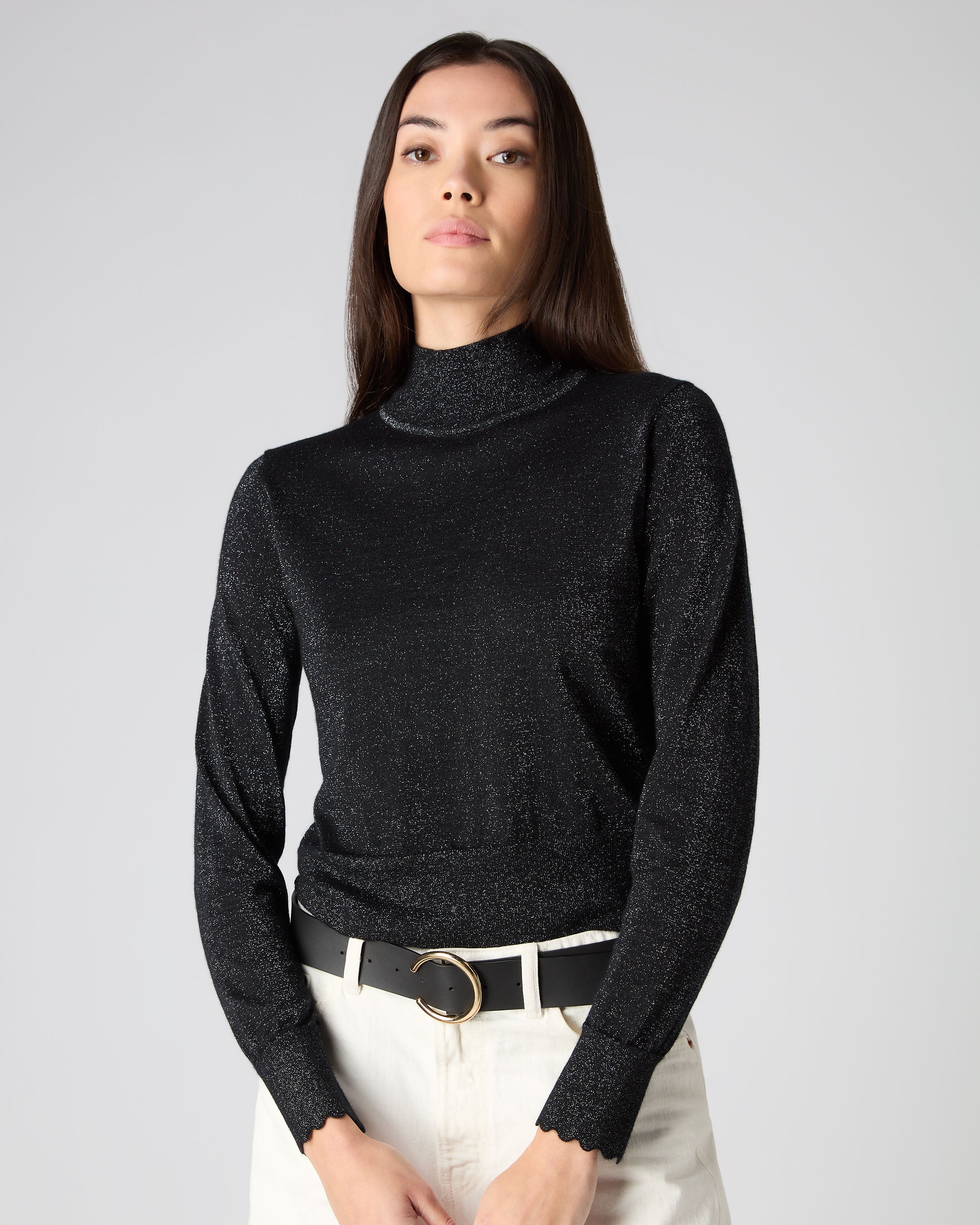 Cropped funnel sales neck jumper