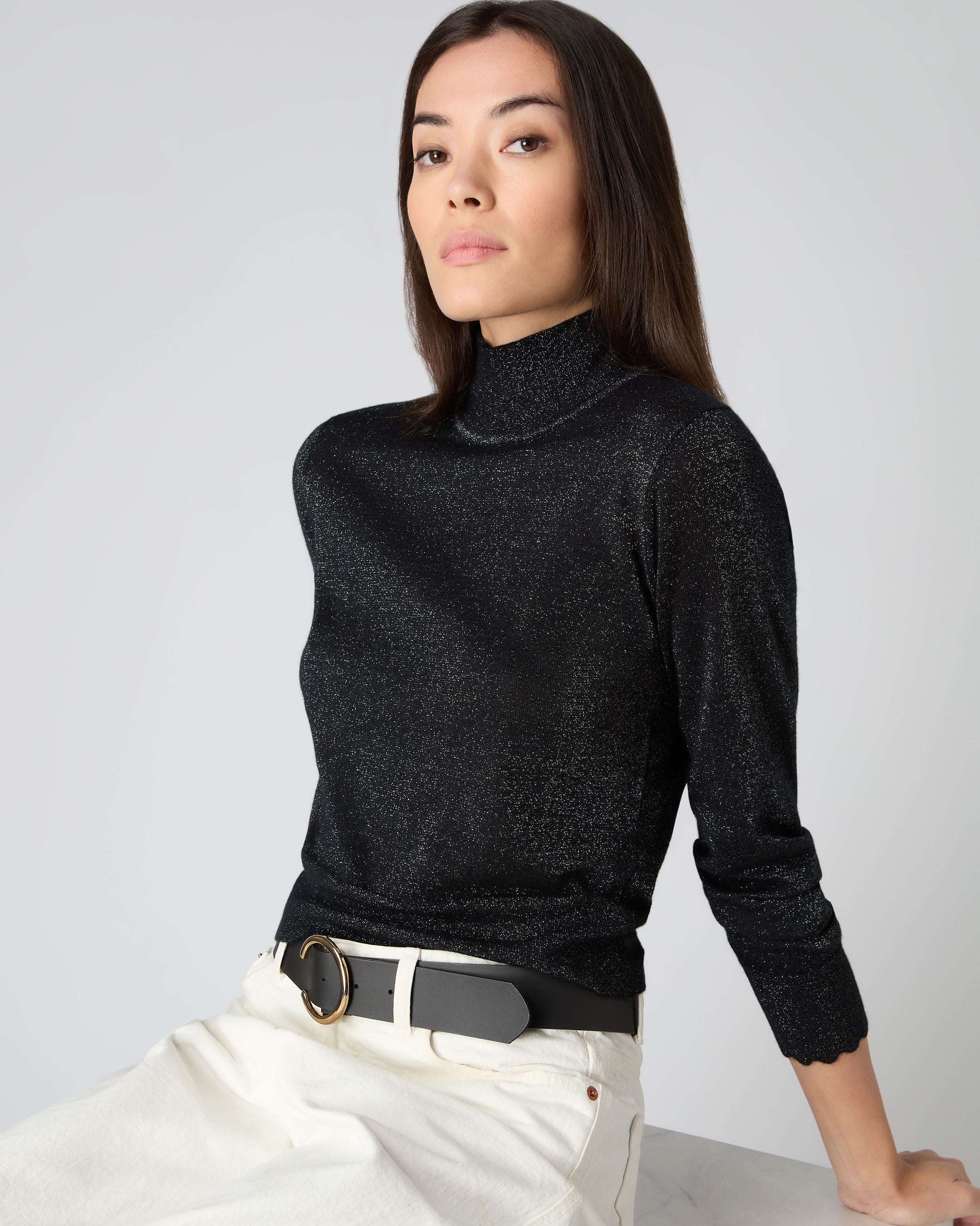 Cropped roll neck on sale jumper