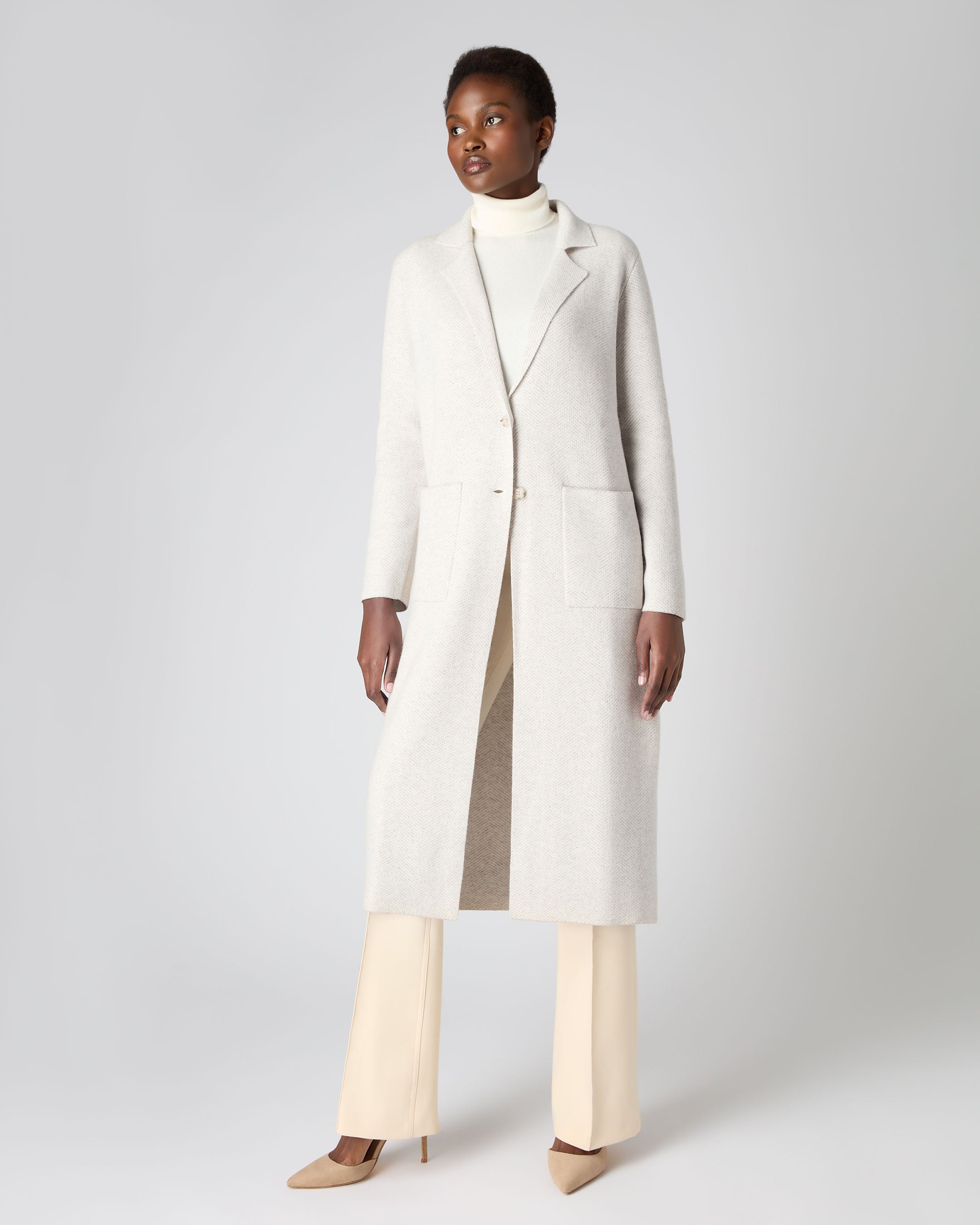 White cashmere 2025 coat womens