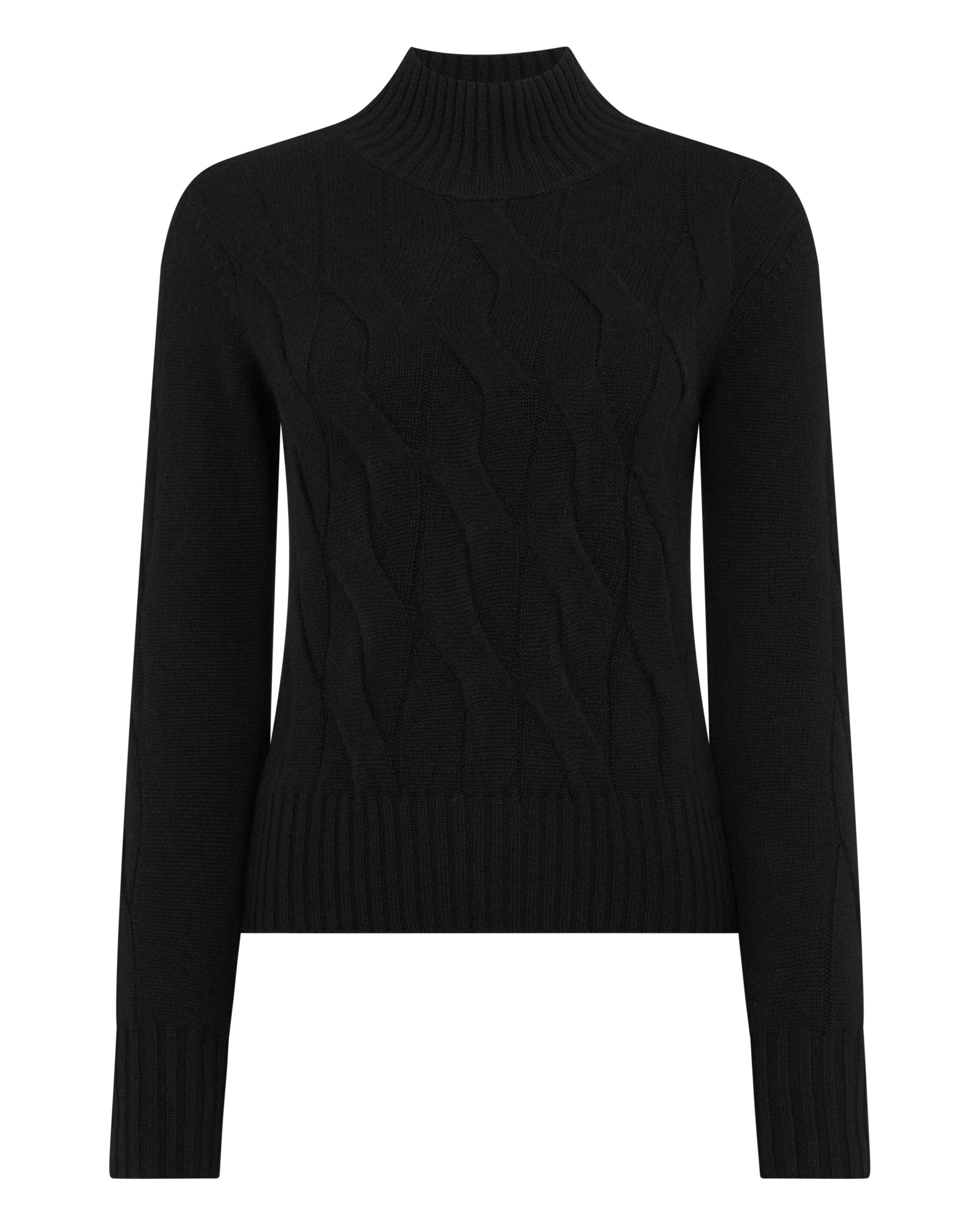 Black funnel 2025 neck jumper womens