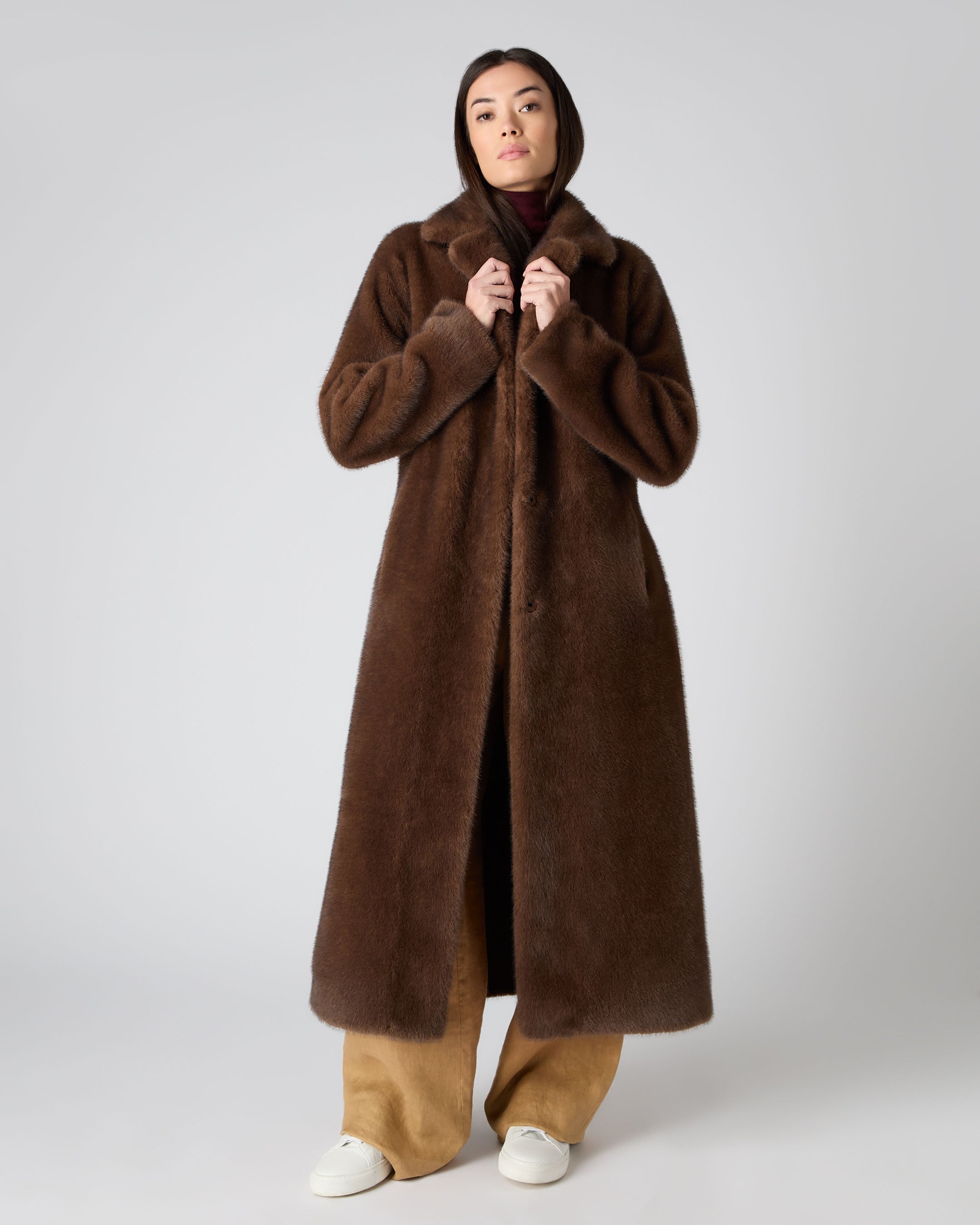 Long mink shop coat