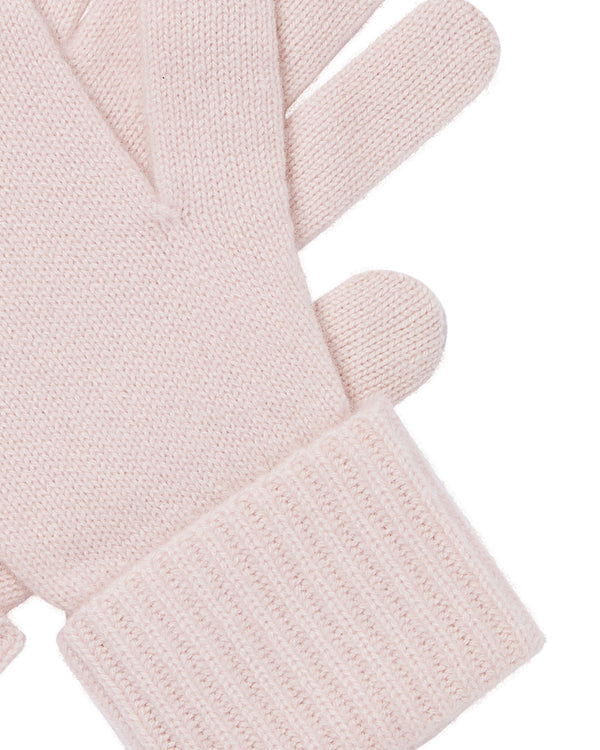 N.Peal Women's Ribbed Cashmere Gloves Quartz Pink