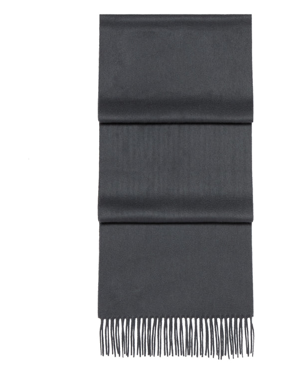 N.Peal Unisex Woven Cashmere Scarf Anthracite Grey