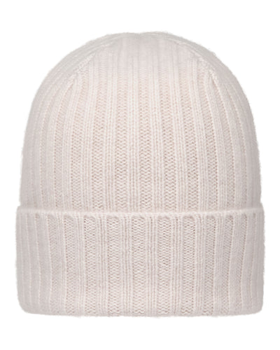 N.Peal Unisex Chunky Ribbed Cashmere Hat Frost White