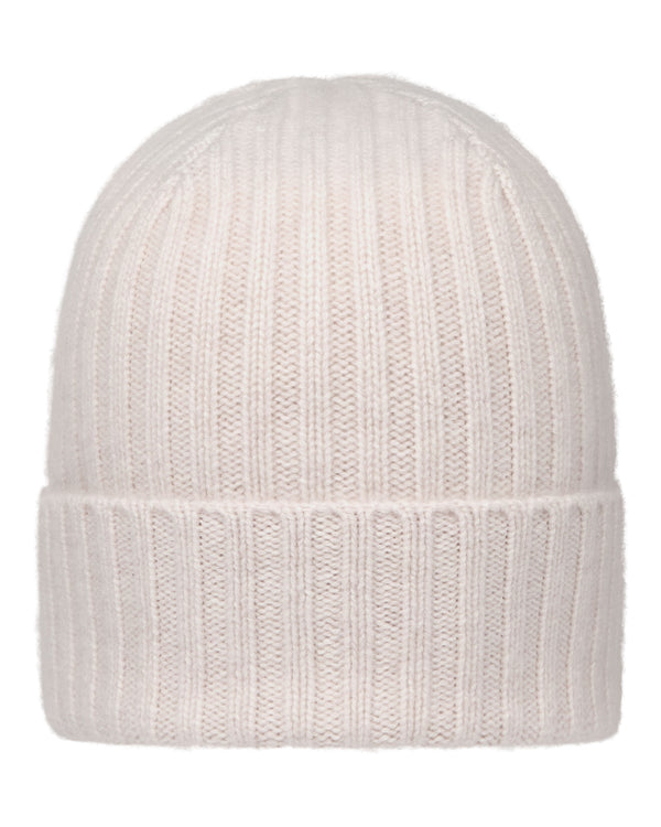 N.Peal Unisex Chunky Ribbed Cashmere Hat Frost White