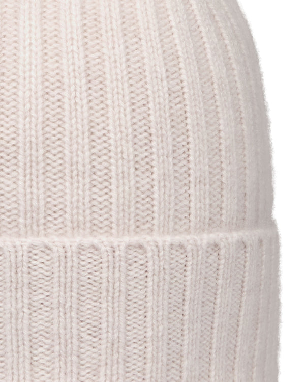 N.Peal Unisex Chunky Ribbed Cashmere Hat Frost White