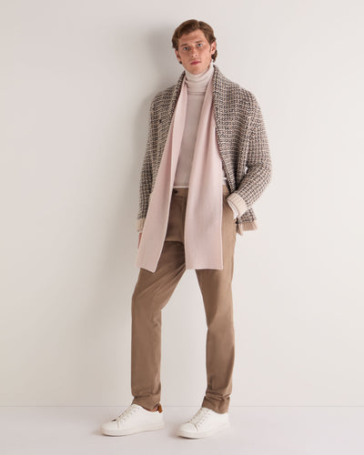 N.Peal Unisex Ribbed Cashmere Scarf Quartz Pink