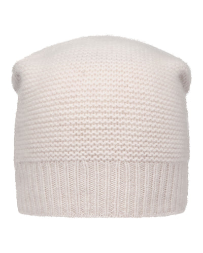 N.Peal Unisex Beanie Cashmere Hat Frost White