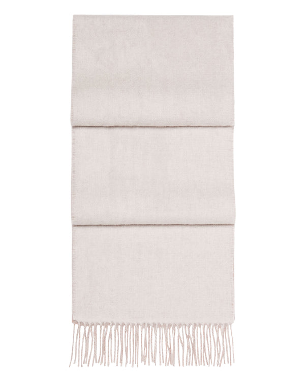 N.Peal Unisex Doubleface Woven Cashmere Scarf Frost White