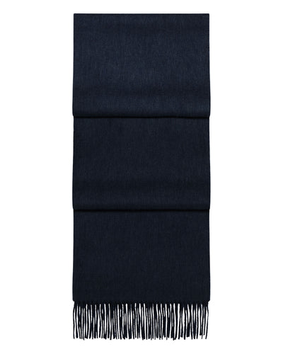 N.Peal Unisex Doubleface Woven Cashmere Scarf Navy Blue