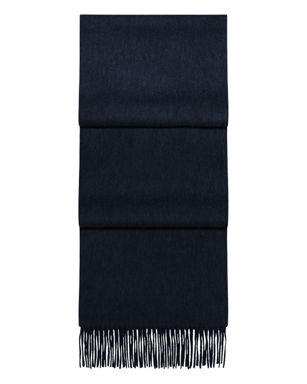 N.Peal Unisex Doubleface Woven Cashmere Scarf Navy Blue